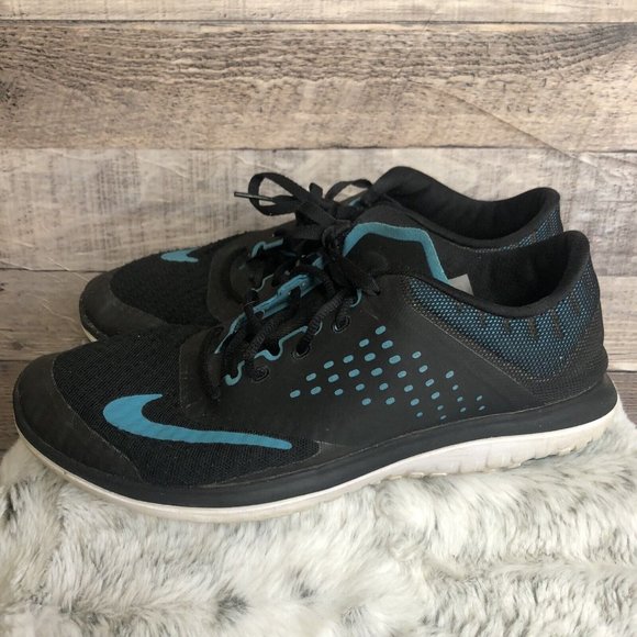 Nike Womens FS Lite Run 2 Size 8.5 Shoes Trainers Black Blue Sneakers 684667-009 - Picture 6 of 12